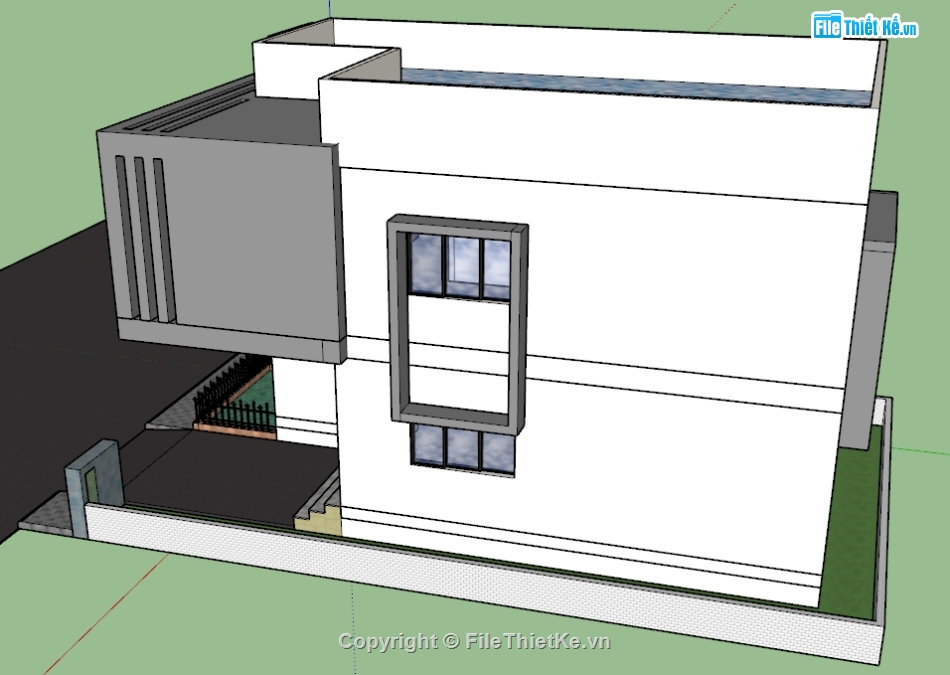 nhà phố sketchup,sketchup nhà 2 tầng,sketchup nhà phố 2 tầng,Model sketchup nhà phố